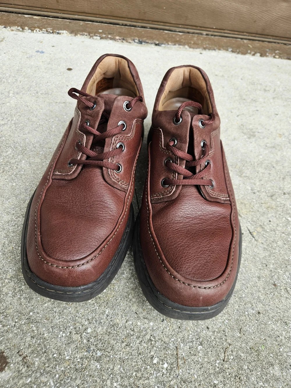 Clarks Unstructured Men's Brown Leather Lace Up Oxford Casual Shoes 11 M Used